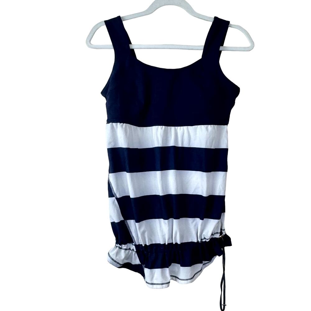 lululemon athletica Navy and White Striped Tank Top